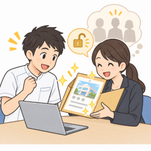 非公開求人を紹介してもらえることのイラスト