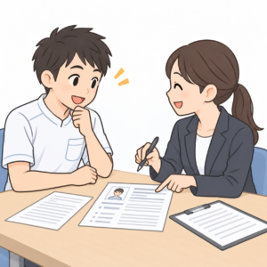 履歴書の添削をしてもらえることのイラスト