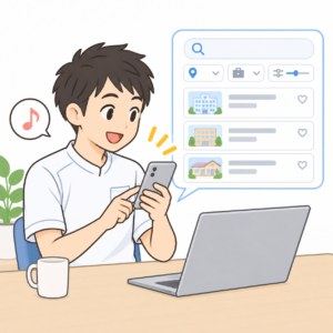 サイトの求人検索がしやすいことのイラスト