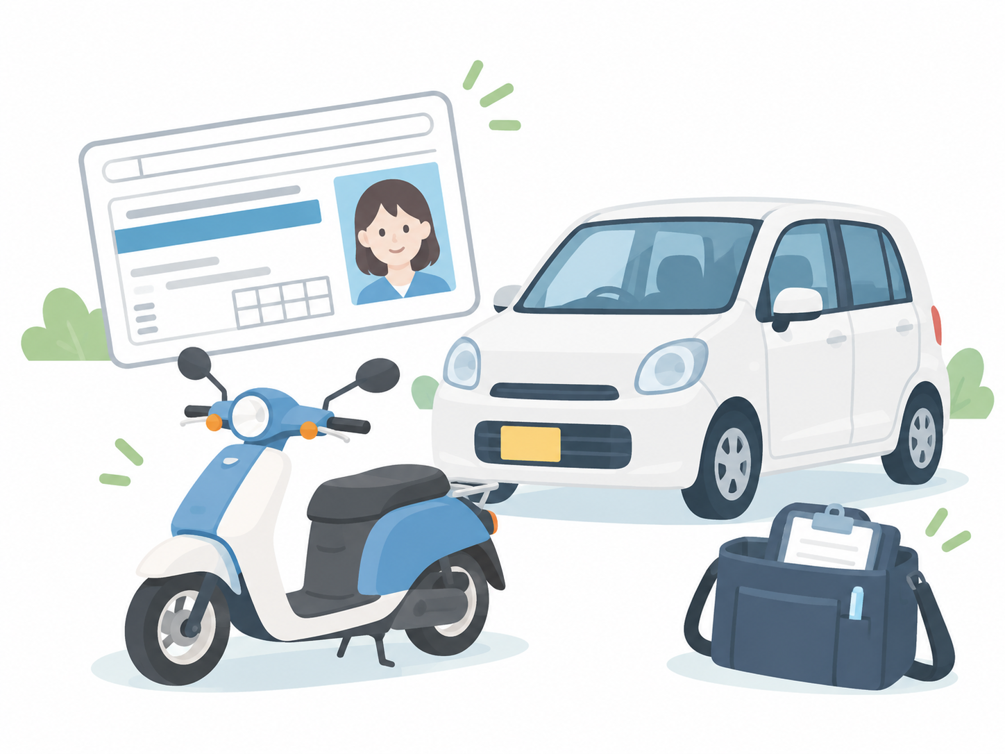 訪問リハビリで運転免許が役立つシーン(車・原付・免許証)