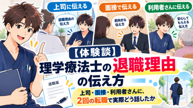 【体験談】理学療法士の退職理由の伝え方